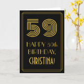 59e verjaardag: Art Deco geïnspireerde uitstraling Kaart (Gele Bloem)