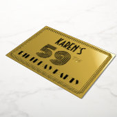 59e verjaardag — Art Deco Style "59" en naam Folie Uitnodiging (Gedraaid)