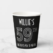 59e verjaardag: Art Deco Style + aangepaste naam Papieren Bekers (Achterkant)
