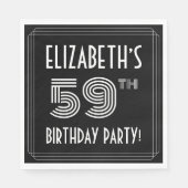 59e verjaardag: Art Deco Style + aangepaste naam Servet (Voorkant)