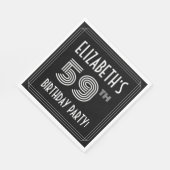 59e verjaardag: Art Deco Style + aangepaste naam Servet (Hoek)