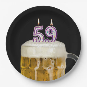 59e verjaardag bier op zwart Bord