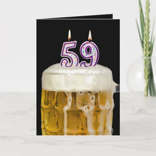 59e verjaardag Bier op zwart Kaart (Voorkant)