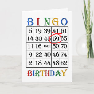 59e verjaardag Bingo kaart