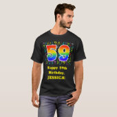 59e verjaardag: Colorful Music Symbols, Rainbow 59 T-shirt (Voorkant volledig)