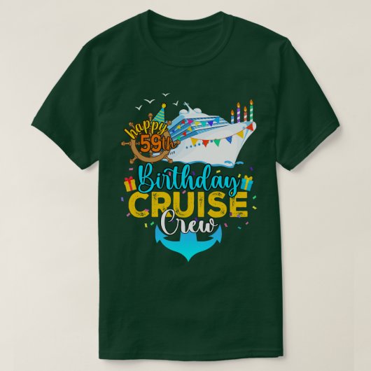59e verjaardag Cruise Crew T-shirt (Design voorkant)