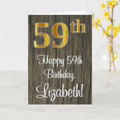 59e verjaardag: Elegant Faux Gold Look #, Faux Woo Kaart (Gele Bloem)