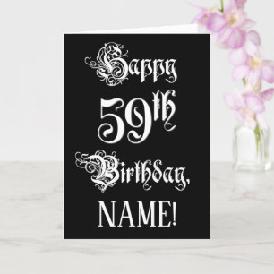 59e verjaardag: Fancy, elegant script + aangepaste Kaart