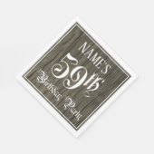 59e verjaardag — Fancy script, kijk op hout Servet (Hoek)