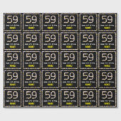 59e verjaardag: Floral Flowers Number, Custom Name Cadeaupapier (Vlak)