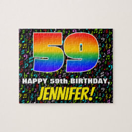59e verjaardag — Fun, Colorful Music Symbols & "59 Legpuzzel