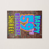 59e verjaardag ~ Fun, door Urban Graffiti geïnspir Legpuzzel (Horizontaal)