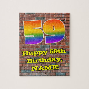 59e verjaardag: Fun Graffiti-geïnspireerde regenbo Legpuzzel