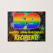 59e verjaardag: Fun, kleurrijk gevuurwerk Legpuzzel (Horizontaal)