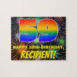 59e verjaardag: Fun, kleurrijk gevuurwerk Legpuzzel