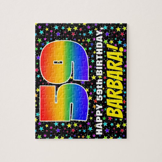 59e verjaardag — Fun, kleurrijk Star Field Pattern Legpuzzel (Verticaal)