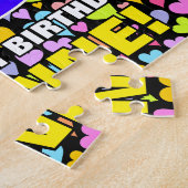 59e verjaardag — Fun, liefhebbende hartvormen + "5 Legpuzzel (Zijkant)