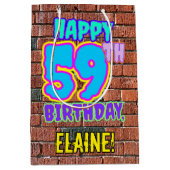 59e verjaardag: Fun, Urban Graffiti geïnspireerd K Medium Cadeauzakje (Voorkant)