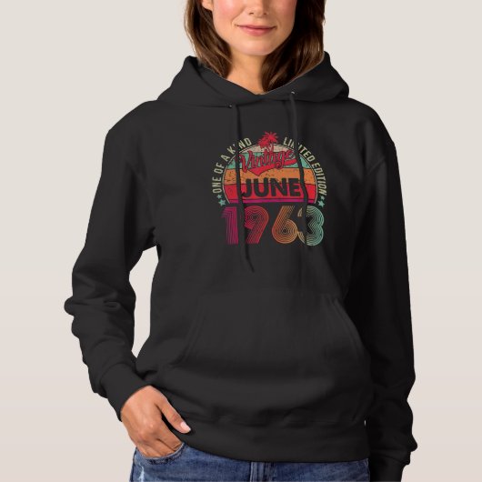 59e verjaardag Geweldige sinds juni 1963 Hoodie (Voorkant)