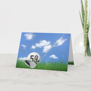 59e verjaardag golfbal en putter kaart