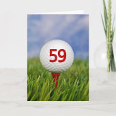 59e verjaardag Golfbal op rood T-shirt Kaart (Voorkant)