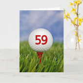 59e verjaardag Golfbal op rood T-shirt Kaart (Gele Bloem)
