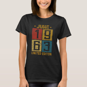 59e verjaardag juni 1963 geboren in 1963 59 jaar o t-shirt