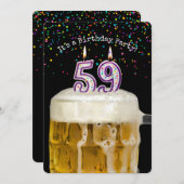 59e verjaardag kaars feestuitnodiging kaart (Voorkant / Achterkant)