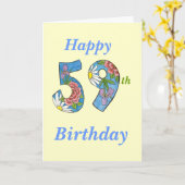 59e verjaardag Kaart (Gele Bloem)