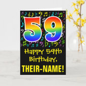 59e verjaardag: Kleurrijke muzieksymbolen + Regenb Kaart (Gele Bloem)