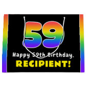 59e verjaardag: kleurrijke regenboog # 59, Naam va Groot Cadeauzakje (Voorkant)