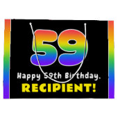 59e verjaardag: kleurrijke regenboog # 59, Naam va Groot Cadeauzakje (Achterkant)