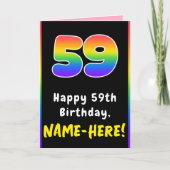 59e verjaardag: kleurrijke regenboog # 59, Naam va Kaart (Voorkant)