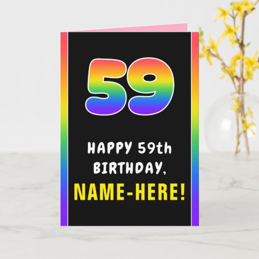 59e verjaardag: kleurrijke regenboog # 59, Naam va Kaart (Gele Bloem)