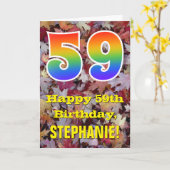59e verjaardag; Landelijke herfstbladeren; Regenbo Kaart (Gele Bloem)