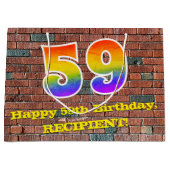 59e verjaardag: Leuk, op graffiti geïnspireerd reg Groot Cadeauzakje (Voorkant)