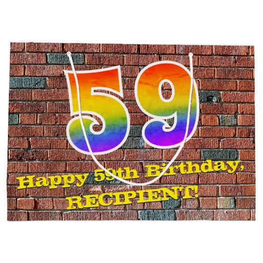 59e verjaardag: Leuk, op graffiti geïnspireerd reg Groot Cadeauzakje (Achterkant)