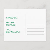 59e verjaardag – leuk vuurwerkpatroon + regenboog  briefkaart (Achterkant)