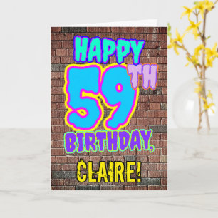 59e verjaardag - Leuke, door graffiti geïnspireerd Kaart