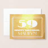 59e verjaardag: naam + Art Deco geïnspireerd look Folie Kaarten (Voorkant met envelop)