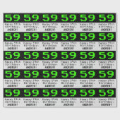 59e verjaardag - Nerdy / Geeky stijl "59" en naam Cadeaupapier (Vlak)