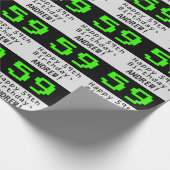 59e verjaardag - Nerdy / Geeky stijl "59" en naam Cadeaupapier (Hoek)