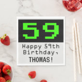 59e verjaardag - nerdy / geeky stijl "59" & naam servet (Insitu)