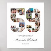 59e verjaardag nummer 59 aangepaste fotocollage poster (Voorkant)