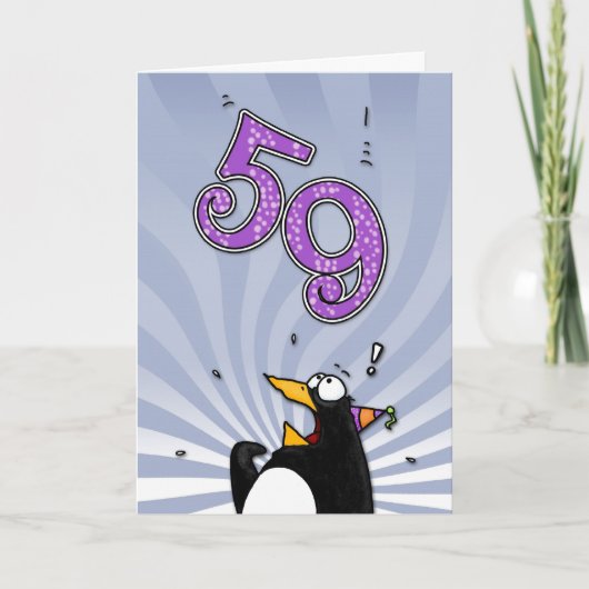59e verjaardag - Penguin Surprise Kaart (Voorkant)