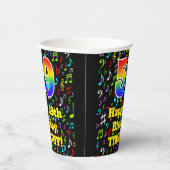 59e Verjaardag: Plezier Muzieknoten Patroon, Regen Papieren Bekers (Rechts)