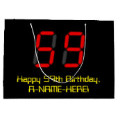 59e verjaardag: Red Digital Clock Style "59" + naa Groot Cadeauzakje (Achterkant)