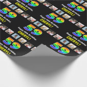 59e verjaardag: Regenboog "59"; Aangepaste foto's Cadeaupapier (Hoek)