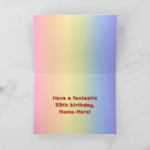 59e verjaardag: Regenboogtekst, aangepaste foto's  Kaart (Binnen)