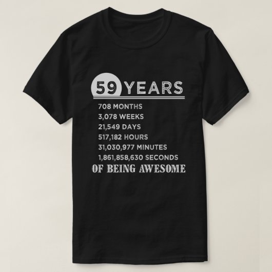 59e verjaardag Shirt 59 jaar oud Jubileum cadeaus (Design voorkant)